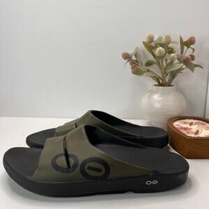 OOFOS OOahh Sport Slide Slip On Green Men 14 Cushion Comfort Shoe